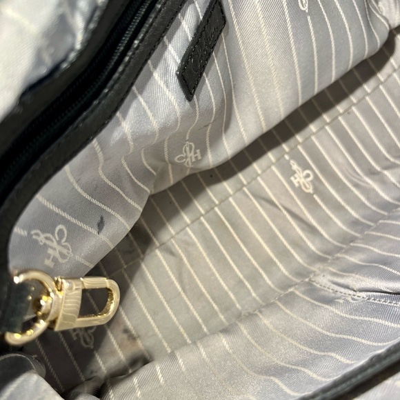 COLE HAAN Leather handbag, Black with gold accents; Good condition - Picture 6 of 12